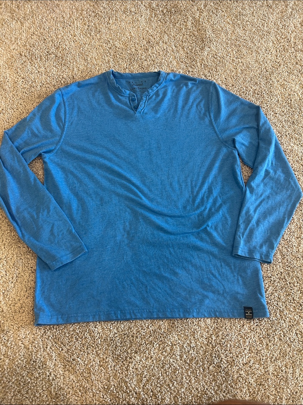 Lucky Brand Turquoise Blue Henley Tee